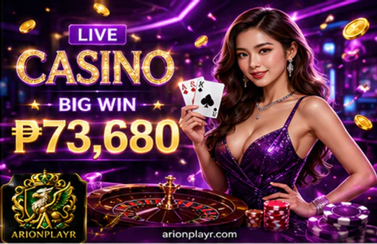 ARIONPLAY mobile live casino stream with chips timer and rules controls
